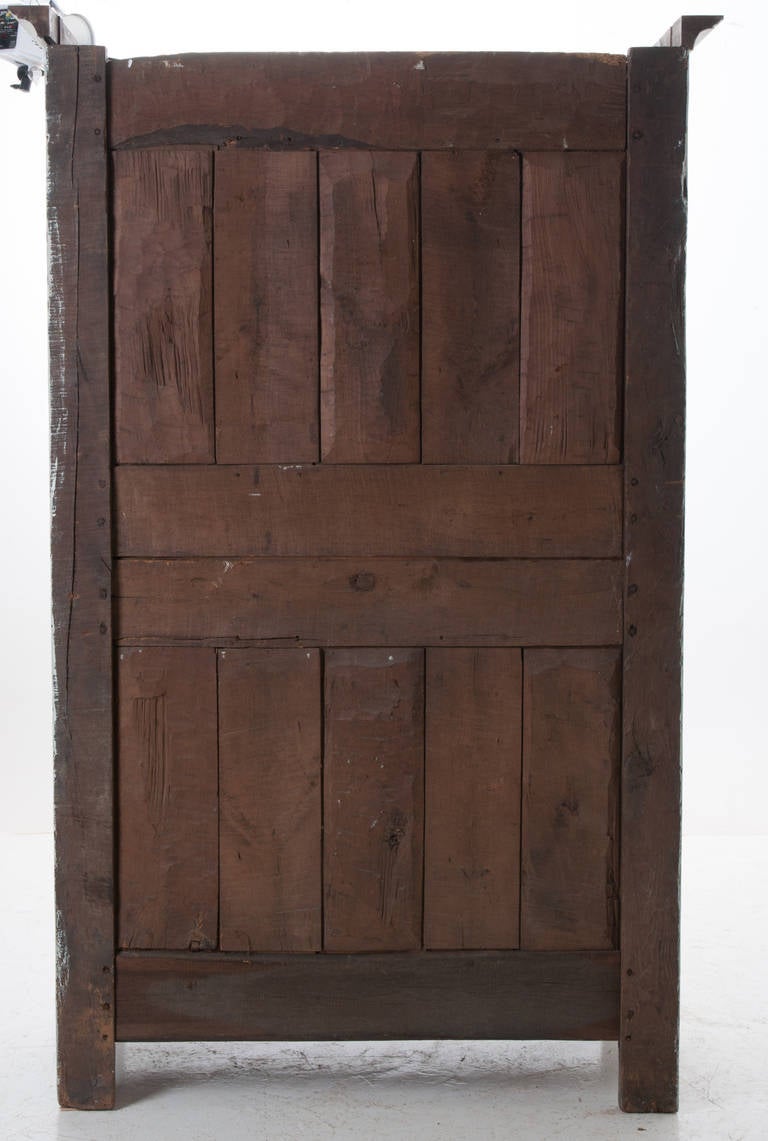 French 18th Century Primitive Painted Fruitwood Armoire 6