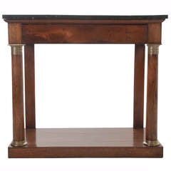 French 19th Century Walnut & Marble Empire Console