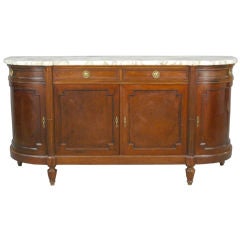 20th C. French Mahogany Marble Top Buffet