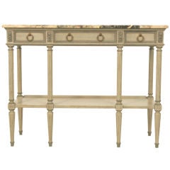 19th C. French Painted Marble Top Console
