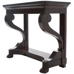 French 19th Century Louis Philippe Dark Rosewood 
Marble Console