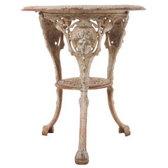 French 19th Century Painted Cast Iron Decorative Garden Table