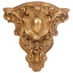 French Louis XV Style Gilt Hanging Corner Console