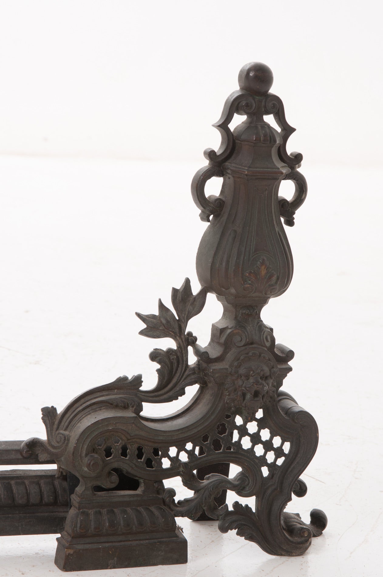 French 19th Century Bronze Fireplace Fender