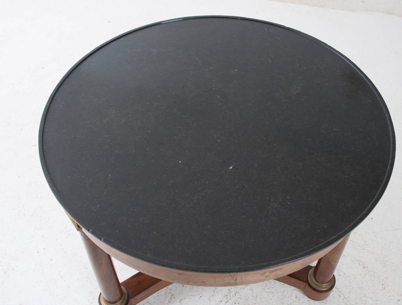 French 19th Century Empire Mahogany & Marble Gueridon Table