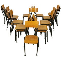 20th C. French School House Chairs