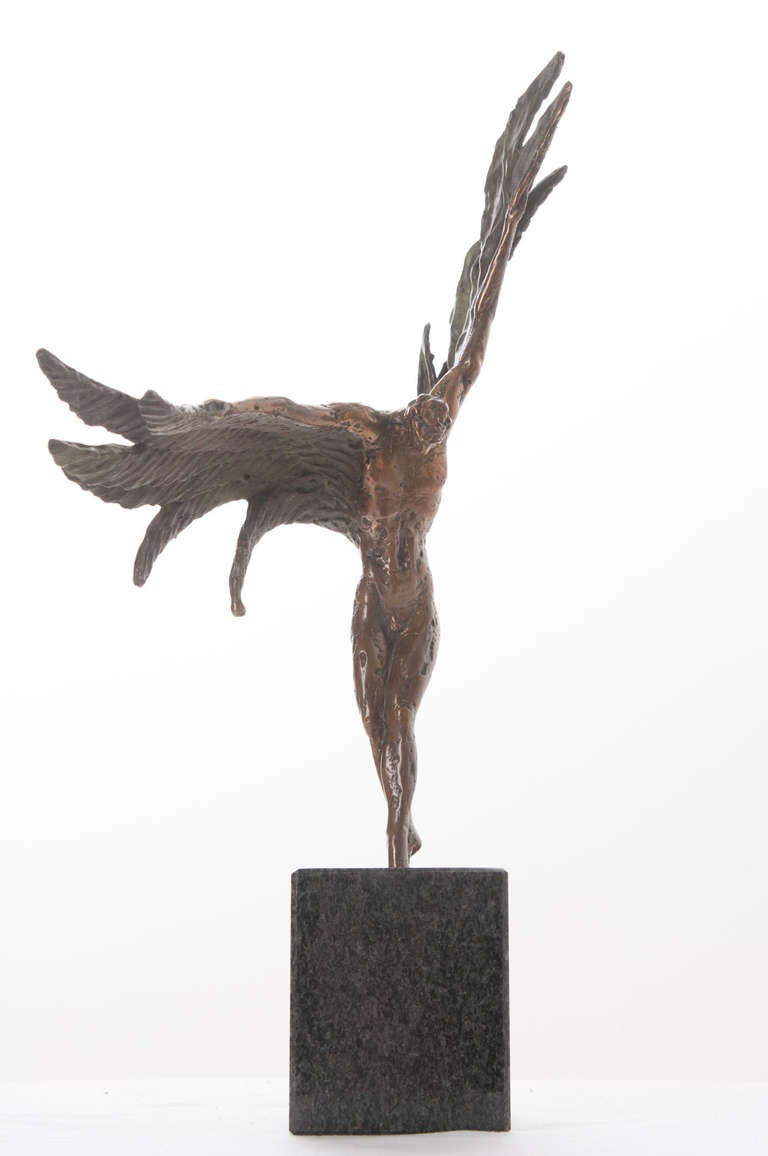 Italian Bronze of Icarus on Black Granite 3