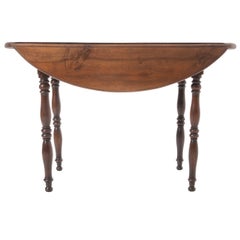 Antique French 19th Century Cherry Drop-Leaf Table