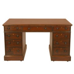 Antique 19th Century English Mahogany Partner
s Desk