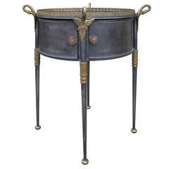 Mid Century Italian Neoclassical Tole Table With Swan Motif