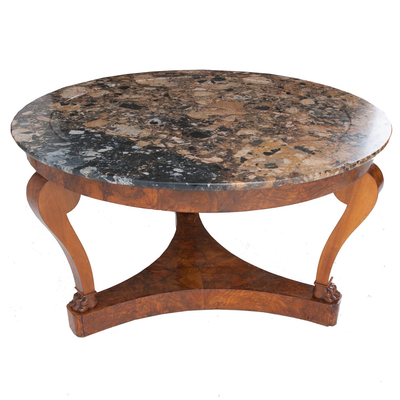 Superbe table centrale restaurée à la restauration française du 19ème siècle