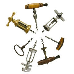 French Collection of 7 Antique Corkscrews
