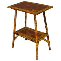 English Butterfly Motif Bamboo Table