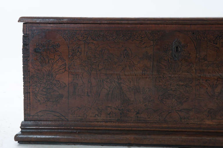 French 19th Century Oak Religious Coffer
