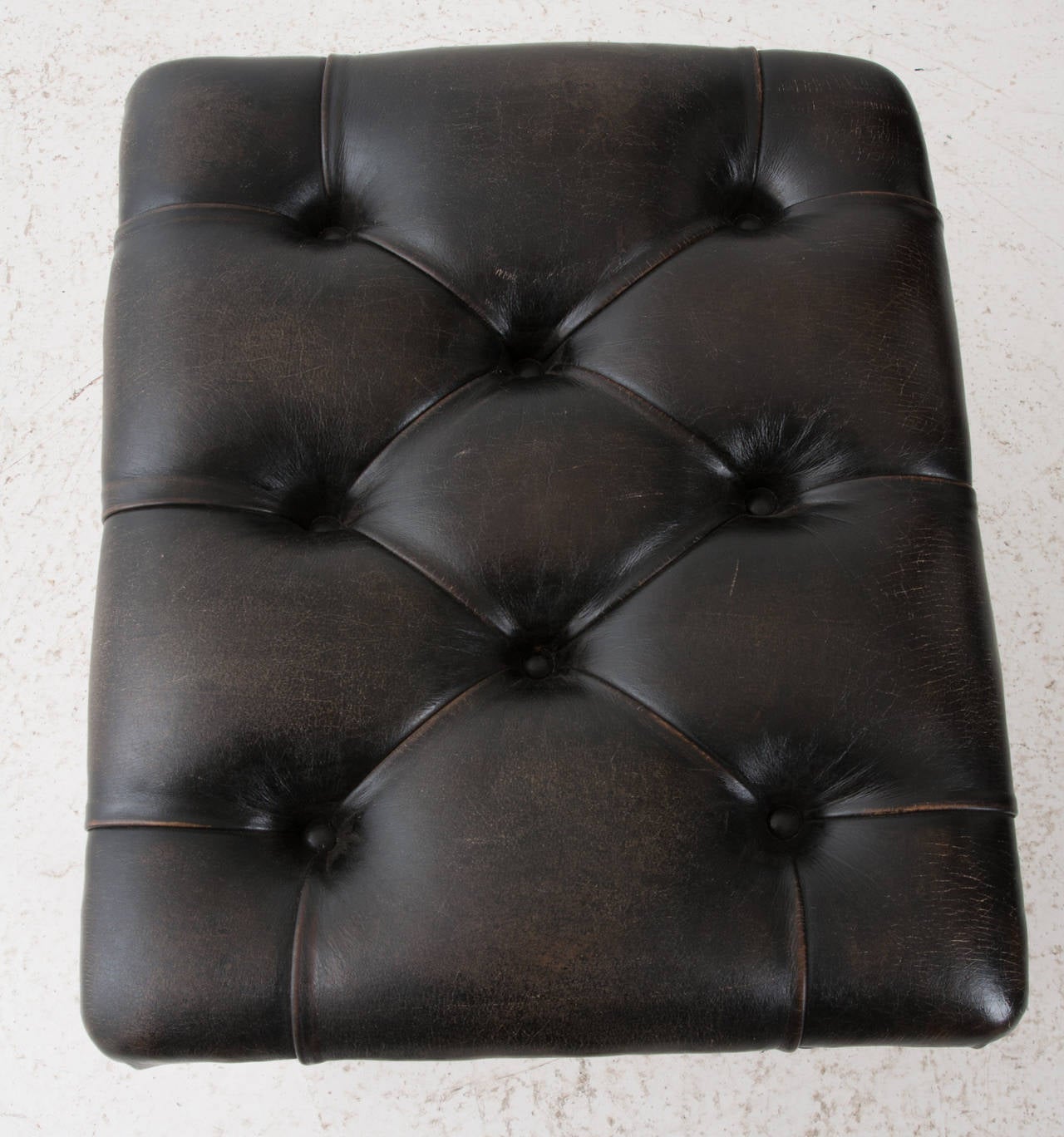 French 19th Century Regency Mahogany and Leather Stool, Stamped 'Gillows'