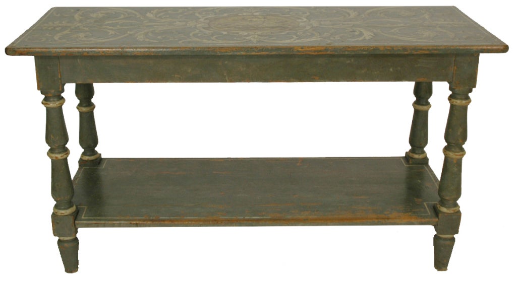 French 19th Century 2 Tier Painted Table