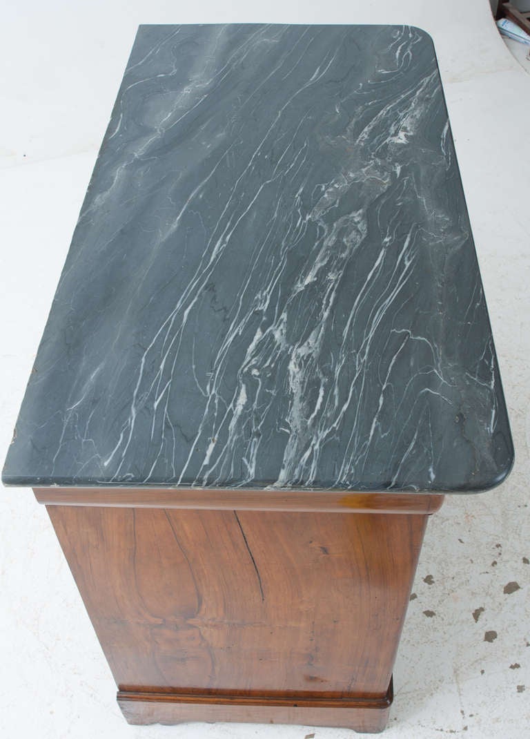 French 19th Century Louis Philippe Burled Walnut & Marble Commode