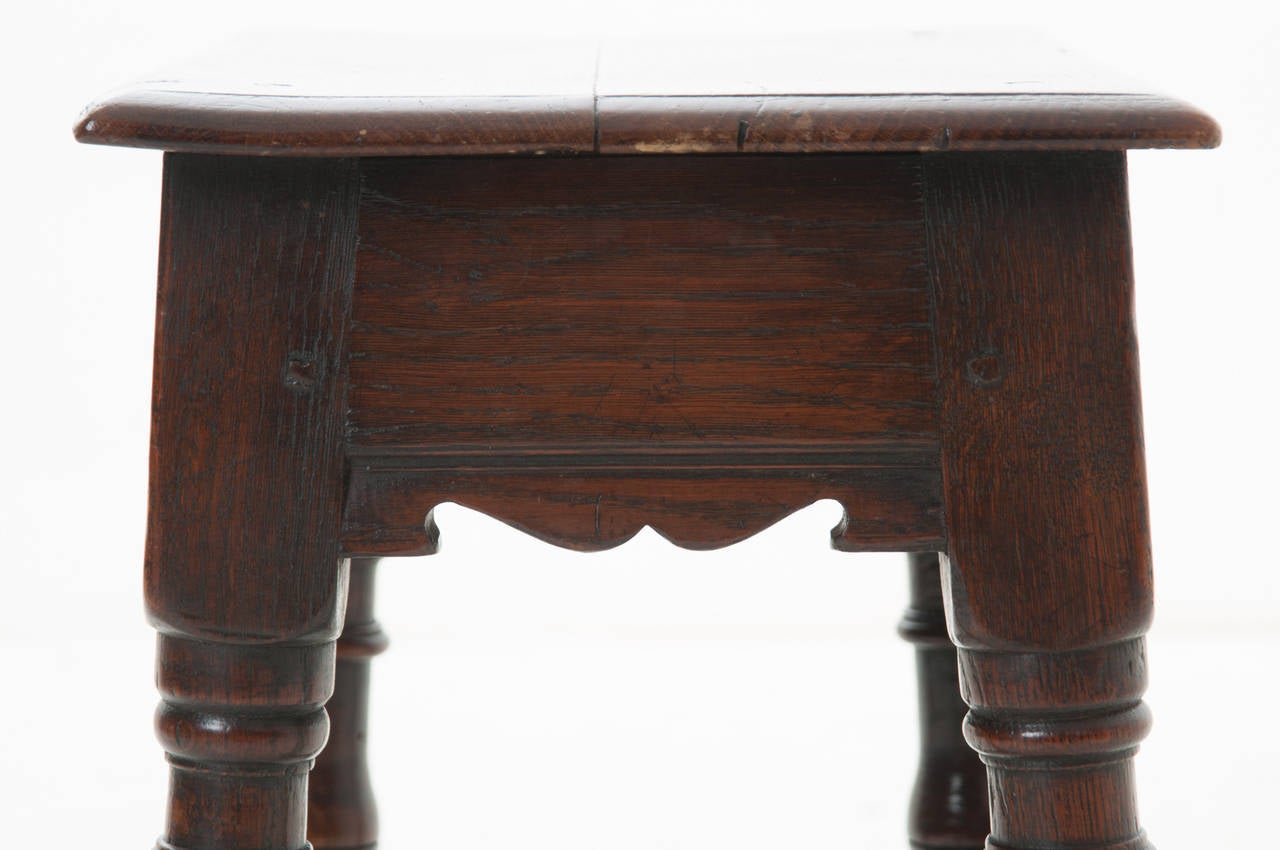 English 19th Century Carved Elm Joint Stool 2