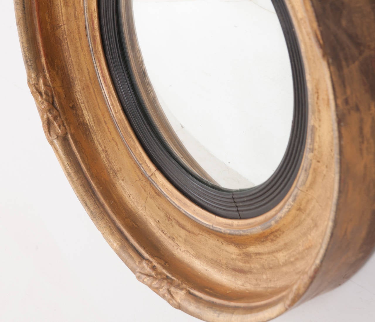 Early 19th Century English 19th Century Gold Gilt Convex Mirror