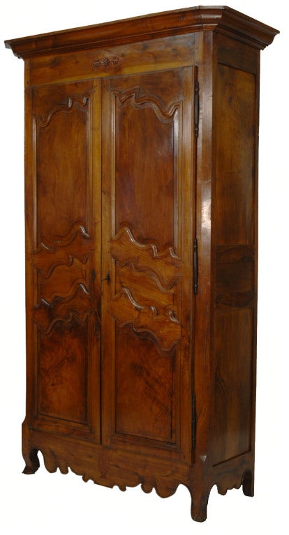 French 19th C. Walnut Tall  Armoire 1