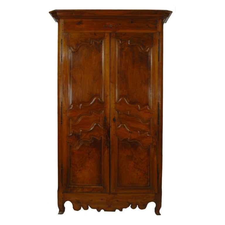 French 19th C. Walnut Tall  Armoire