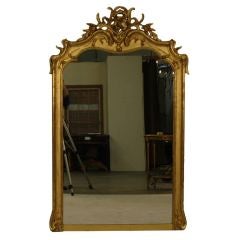 French Art Nouveau Gold Gilt Mirror