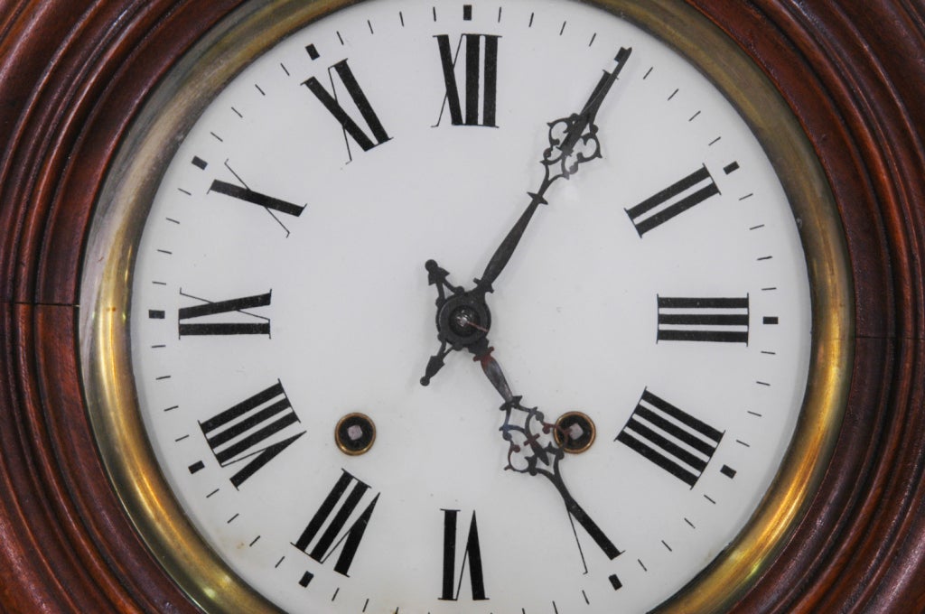 English 19th Century Round Wall Clock 2
