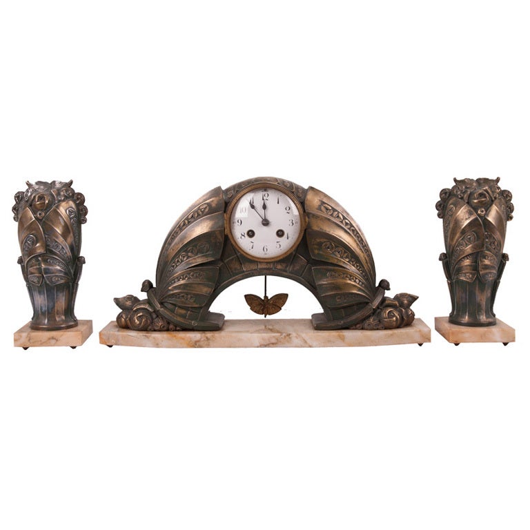 Art Nouveau Clock Set
