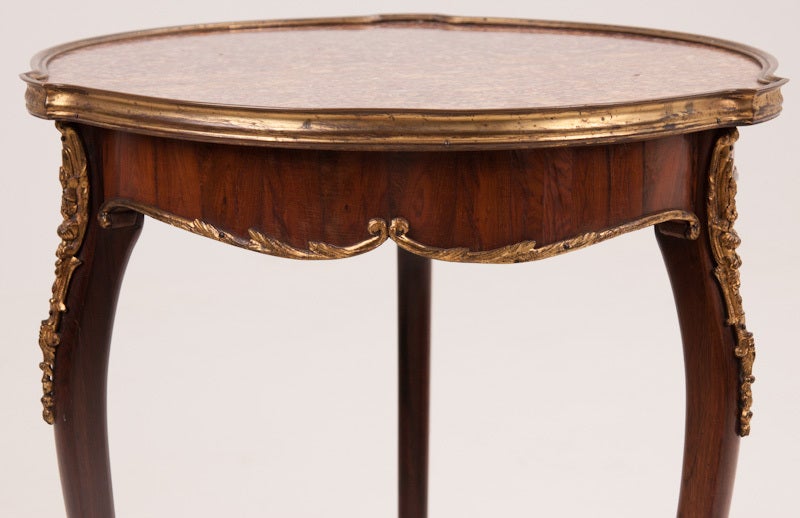 19th Century French Kingswood Marble Top Gueridon