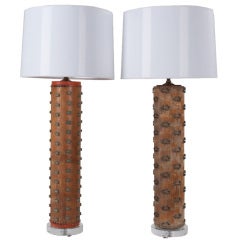 Pair of European Ink Press Roller Lamps