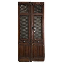 French 19th Century Renaissance Iron & Walnut Doors