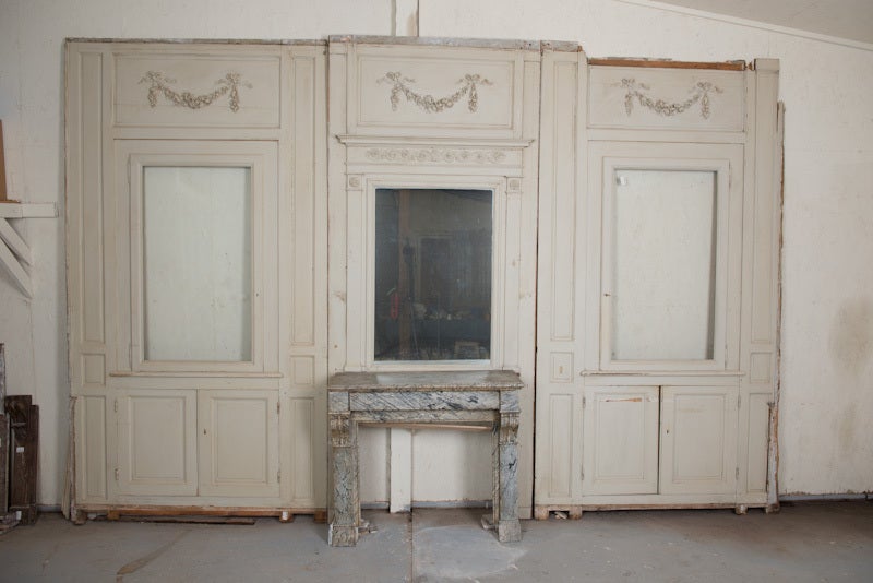 French 19th Century Painted Bibliotheque Boiserie 1