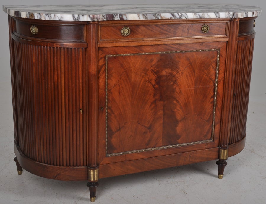 French Mahogany Directoire Style Demilune Buffet