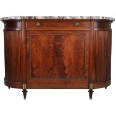 French Mahogany Directoire Style Demilune Buffet