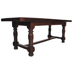 French 19th Century Thick Top Oak Table