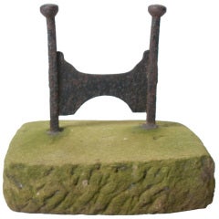Vintage English Foot Scraper in Weathered Cement