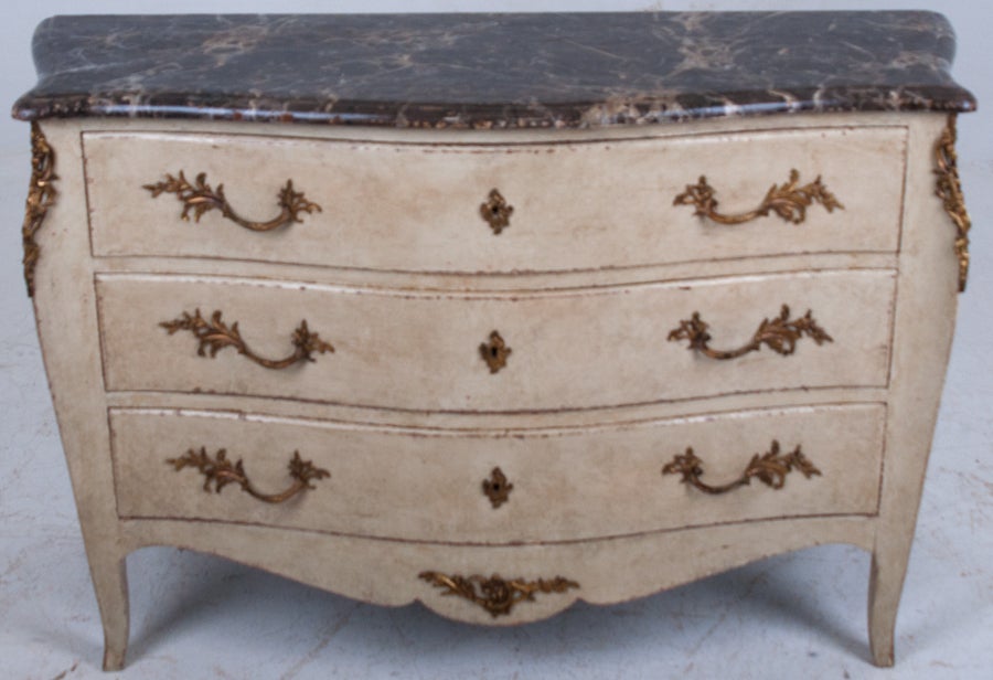 French 19th Century Painted Bombe Commode