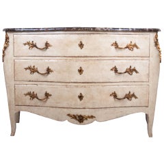 French 19th Century Painted Bombe Commode French 19th Century Painted Bombe Commode
