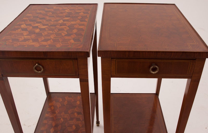 French 19th Century Pair of Narrow Side Tables at 1stdibs