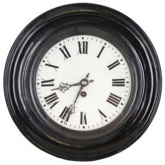 Antique English 19th Century Ebonized Wall Clock