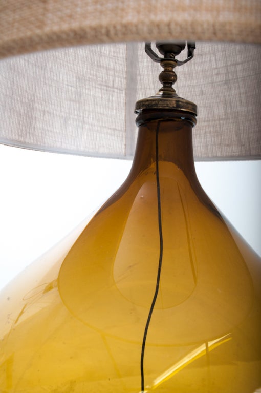 French Large Amber Wine Keg Lamp 1