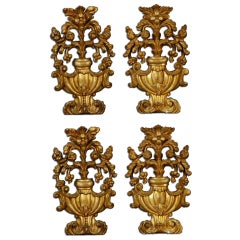 Italian 19th Century Gilt Tall Urns, Set of 4