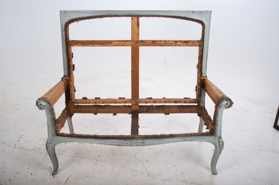 French 19th Century Stripped Banquette 1