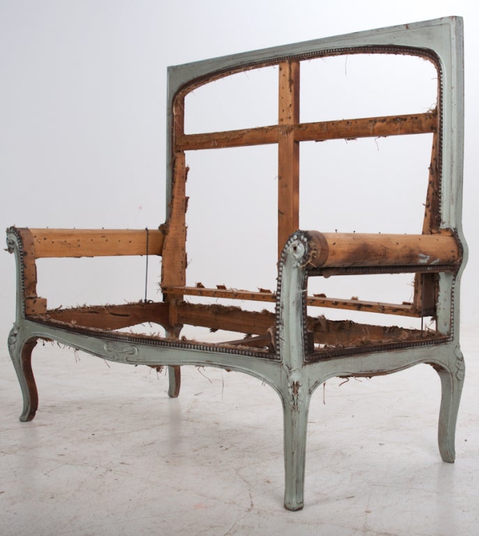 French 19th Century Stripped Banquette 2