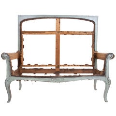 French 19th Century Stripped Banquette