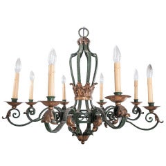 French 19th Century Iron 8 Arm Chandelier