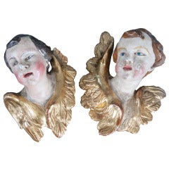 Pair of Italian 19th Century Winged Angels