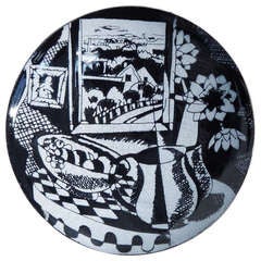Important Early Art Deco/Cubist "Still Life," Enamel Bowl by Winter 1934