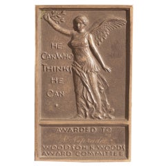 "He Can Who Thinks He Can, " Rare Bronze Plaque/Paperweight