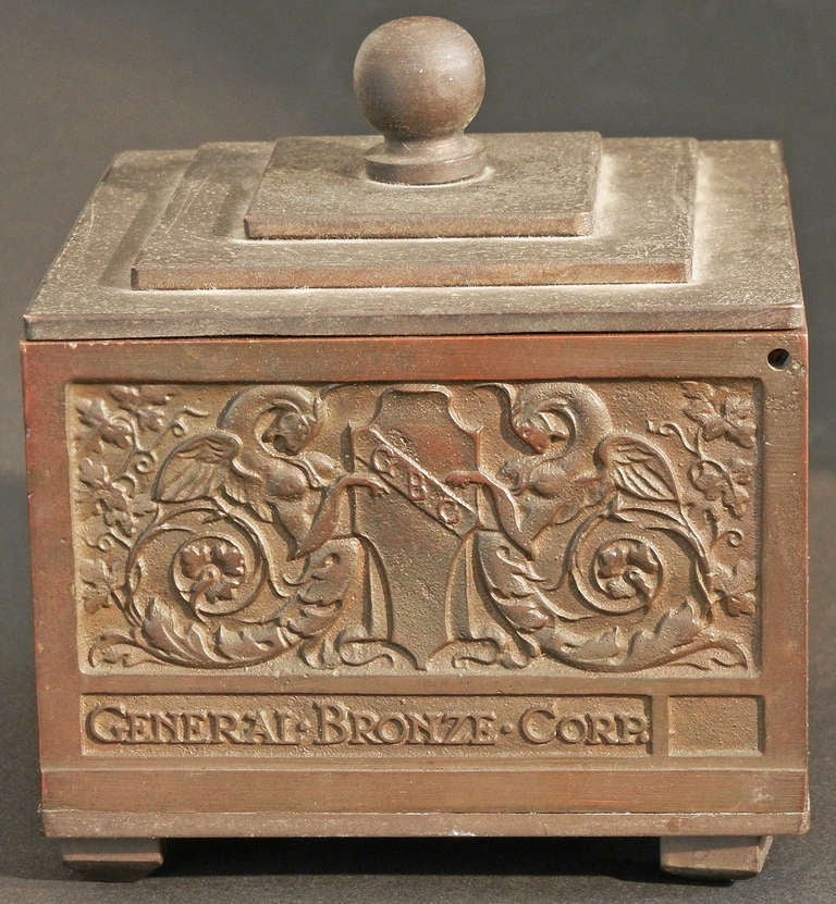 American Highly Rare Art Deco Bronze Box, General Bronze Corporation For Sale